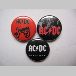AC/DC, odznak 25mm cena za 1ks (počet kusov a konkrétny model napíšte v objednávke do rubriky KOMENTÁR)